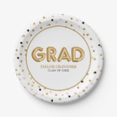 Gold Foil ballon | AFSTUDEREN CONFETTI STIPPEN Papieren Bordje (Voorkant)