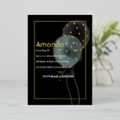 Gold Foil ballon Birthday Folie Uitnodiging (Staand Voorkant)