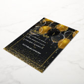 Gold Foil Ballon Birthday Folie Uitnodiging (Gedraaid)