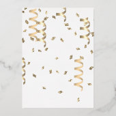 Gold Foil Ballon Birthday Folie Uitnodiging (Achterkant)