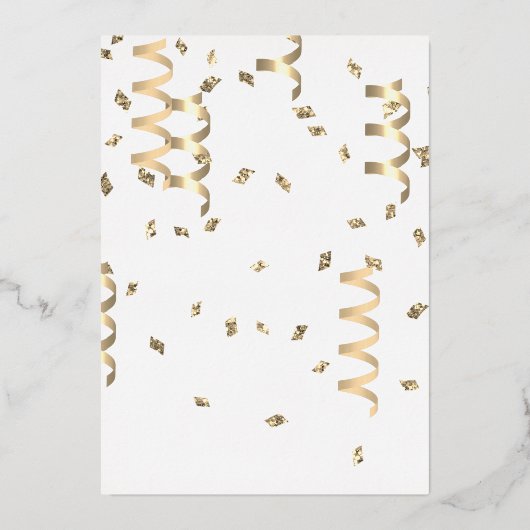 Gold Foil Ballon Birthday Folie Uitnodiging (Achterkant)