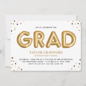 Gold Foil Ballon Confetti Stippen Graduparty Kaart (Voorkant)