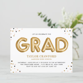 Gold Foil Ballon Confetti Stippen Graduparty Kaart