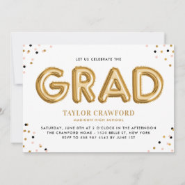 Gold Foil Ballon Confetti Stippen Graduparty Kaart