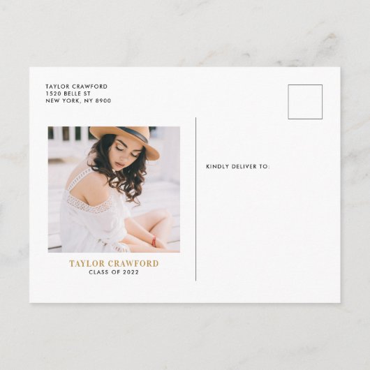 Gold Foil Ballon Confetti Stippen Graduparty Uitnodiging Briefkaart (Achterkant)