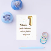 Gold Foil ballon en Confetti 1e verjaardag Foto Flyer (Enkel)