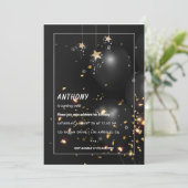 Gold Foil ballon en Confetti Birthday Party Kaart (Staand voorkant)