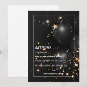 Gold Foil ballon en Confetti Birthday Party Kaart (Voorkant / Achterkant)