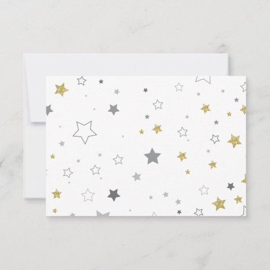 Gold Foil-ballonnen Twinkle Little Star-Baby showe Bedankkaart (Achterkant)