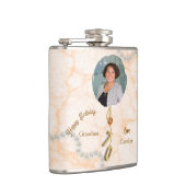 Gold Foil Balloon & Floral 70th Birthday & Photo Heupfles (Rechts)