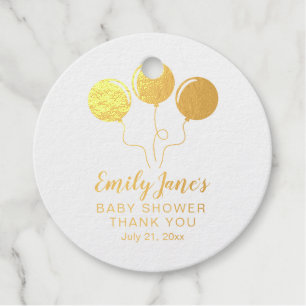 Gold Foil Balloons Baby shower Favor Gift Label