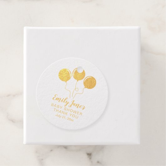 Gold Foil Balloons Baby shower Favor Gift Label (Met doos)