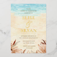 Gold Foil Beachy Boho Bohemian Beach Wedding