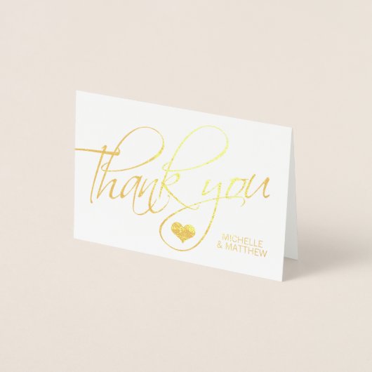 Gold Foil BEDANK JE Wendhart | FOTO Folie Kaarten (Voorkant)