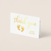 Gold FOIL BEDANKT Baby shower | FOTO Folie Kaarten (Voorkant)