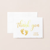 Gold FOIL BEDANKT Baby shower | FOTO Folie Kaarten (Voorkant met envelop)