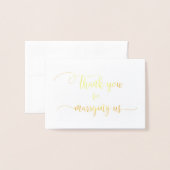 Gold Foil Bedankt voor het trouwen met ons bruilof Folie Kaarten (Voorkant met envelop)