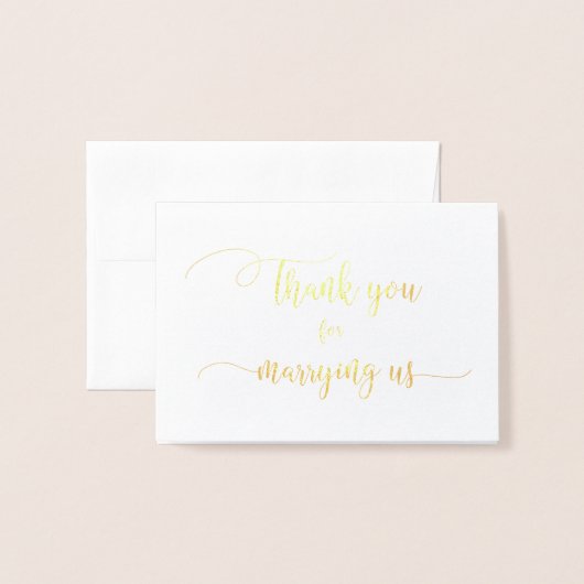 Gold Foil Bedankt voor het trouwen met ons bruilof Folie Kaarten (Voorkant met envelop)