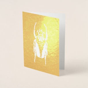 Gold Foil Beetle Wenskaart Folie Kaarten