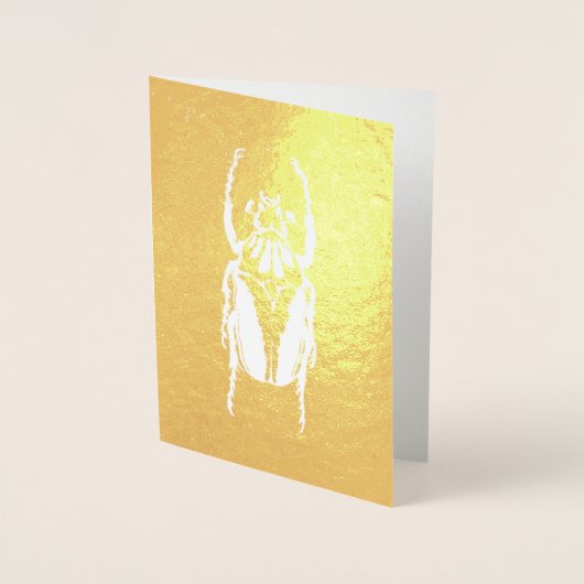 Gold Foil Beetle Wenskaart Folie Kaarten (Voorkant)
