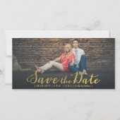Gold Foil Bespaar de Datum Bedekte Fotokaarten Save The Date (Voorkant)