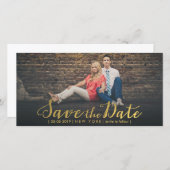 Gold Foil Bespaar de Datum Bedekte Fotokaarten Save The Date (Voorkant / Achterkant)