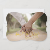 Gold Foil Bespaar onze datum Save The Date (Voorkant)