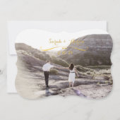 Gold Foil Bespaar onze datum Save The Date (Achterkant)