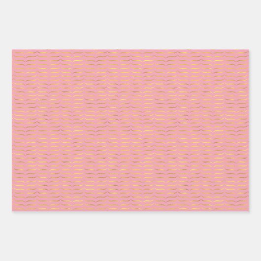 Gold Foil beugels met roze gekleurde achtergrond Inpakpapier Vel (Voorkant 3)