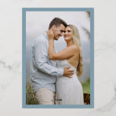 Gold Foil Bewaar de datum Modern Invitation Kaart (Achterkant)