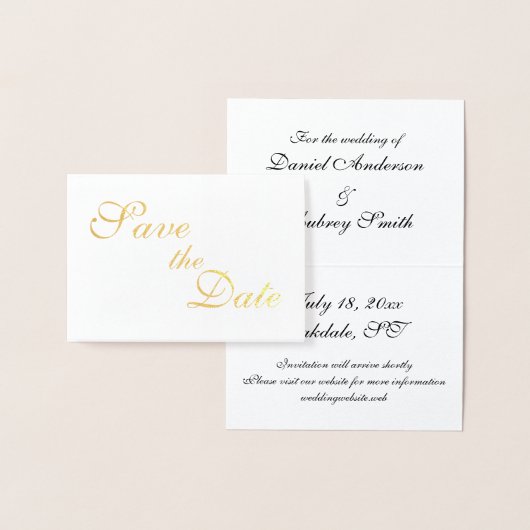 Gold Foil Bewaar de datums Folie Kaarten (Display)