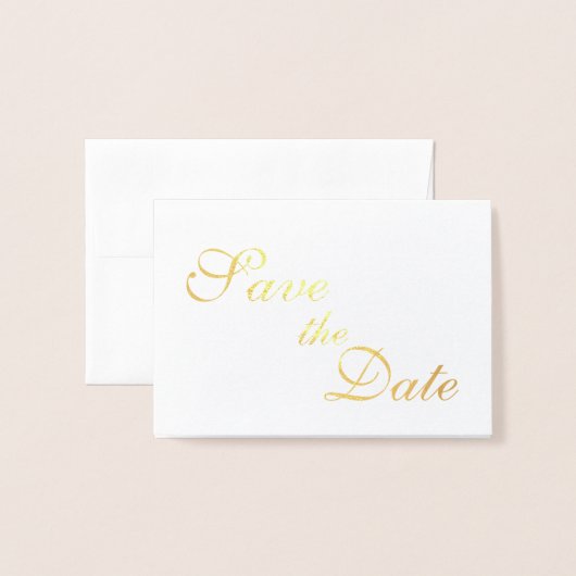 Gold Foil Bewaar de datums Folie Kaarten (Voorkant met envelop)