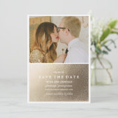 GOLD FOIL BEWAREN DE DATUM sparen de Mededeling va Save The Date (Staand voorkant)