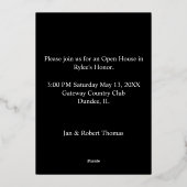 Gold Foil Black Background Afstuderen Notice Folie Feestdagenkaart (Achterkant)