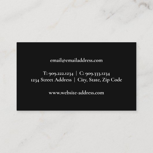 Gold Foil - Black Bushtit Bird Visitekaartje (Achterkant)