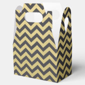 Gold Foil Black Chevron Pattern Bedankdoosjes (Geopend)