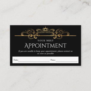 Gold Foil Black Classic Swirls Custom App Afsprakenkaartje