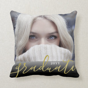 Gold Foil Black Ombre Photo Afstuderen Keepomwille Kussen