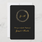 Gold Foil Black Sparkle Glamour Circle Invitaties Kaart (Voorkant)