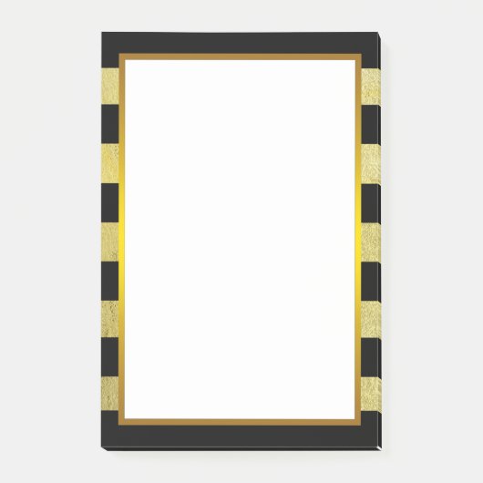 Gold Foil Black Stripe clean Post-it® Notes (Voorkant)