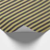 Gold Foil Black Stripes Pattern Cadeaupapier (Hoek)