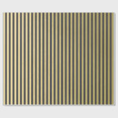 Gold Foil Black Stripes Pattern Cadeaupapier (Vlak)