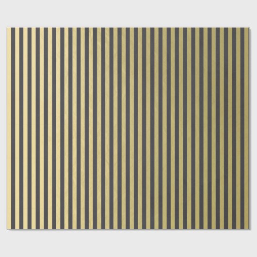 Gold Foil Black Stripes Pattern Cadeaupapier (Vlak)