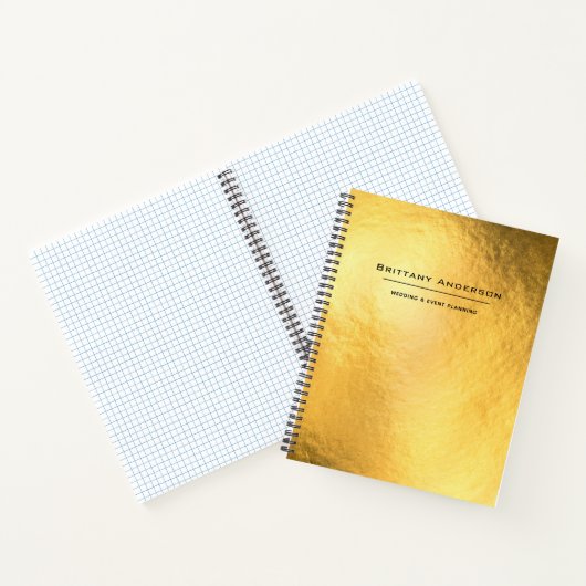 Gold Foil Black Typography Business Planner Notitieboek (Binnen)
