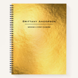 Gold Foil Black Typography Business Planner Notitieboek