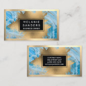 Gold Foil | Blauwe marmer Visitekaartje (Voorkant / Achterkant)