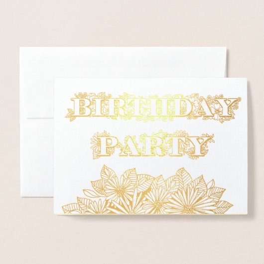 Gold Foil Bloemen Daisy verjaardagsfeestje uitnodi Folie Kaarten (Voorkant met envelop)