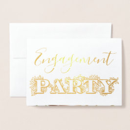 Gold Foil Bloemen Engagement Party Uitnodiging Fot