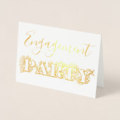 Gold Foil Bloemen Engagement Party Uitnodiging Fot (Voorkant)