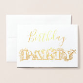 Gold Foil Bloemen Verjaardag Party Uitnodiging Fot (Voorkant met envelop)